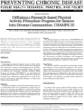 Cover page: Diffusing a research-based physical activity promotion program for seniors into diverse communities: CHAMPS III.