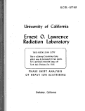 Cover page: PHASE SHIFT ANALYSIS OF HEAVY ION SCATTERING