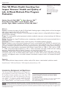 Cover page: How VA Whole Health Coaching Can Impact Veterans' Health and Quality of Life: A Mixed-Methods Pilot Program Evaluation.