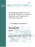 Cover page: Air Distribution Effectiveness for Residential Mechanical Ventilation: Simulation and Comparison of Normalized Exposures