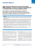 Cover page: High Polygenic Risk Scores Are Associated With Early Age of Onset of Alcohol Use Disorder in Adolescents and Young Adults at Risk