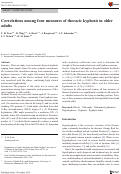 Cover page: Correlations among four measures of thoracic kyphosis in older adults