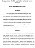 Cover page: Occupational Health and Safety in Construction Projects