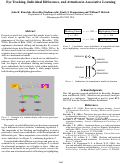 Cover page: Eye Tracking, Individual Differences, and Attention in Associative Learning