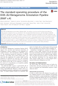 Cover page: The standard operating procedure of the DOE-JGI Metagenome Annotation Pipeline (MAP v.4)