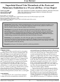 Cover page: Superficial Dorsal Vein Thrombosis of the Penis and Pulmonary Embolism in a 15-year-old Boy: A Case Report