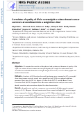 Cover page: Correlates of quality of life in overweight or obese breast cancer survivors at enrollment into a weight loss trial