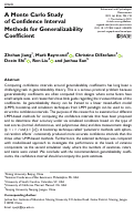 Cover page: A Monte Carlo Study of Confidence Interval Methods for Generalizability Coefficient.