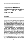 Cover page: A Tripartite State of Affairs: The Timbisha Shoshone Tribe, the National Park Service, and the Bureau of Indian Affairs, 1933-1994
