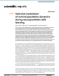 Cover page: Selective modulation of cortical population dynamics during neuroprosthetic skill learning