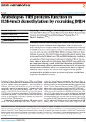 Cover page: Arabidopsis TRB proteins function in H3K4me3 demethylation by recruiting JMJ14
