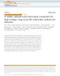 Cover page: A stable cathode-solid electrolyte composite for high-voltage, long-cycle-life solid-state sodium-ion batteries