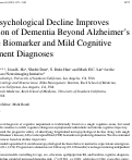 Cover page: Neuropsychological Decline Improves Prediction of Dementia Beyond Alzheimer’s Disease Biomarker and Mild Cognitive Impairment Diagnoses