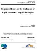 Cover page: Summary Report on the Evaluation of Rigid Pavement Long-life Strategies