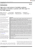 Cover page: High risk of renal outcome of metabolic syndrome independent of diabetes in patients with CKD stage 1–4: The ICKD database