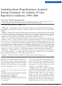Cover page: Antituberculosis Drug Resistance Acquired During Treatment: An Analysis of Cases Reported in California, 1994–2006