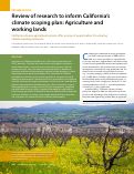 Cover page: Review of research to inform California's climate scoping plan: Agriculture and working lands