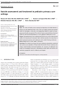 Cover page: Suicide assessment and treatment in pediatric primary care settings