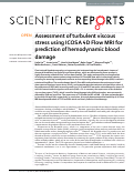 Cover page: Assessment of turbulent viscous stress using ICOSA 4D Flow MRI for prediction of hemodynamic blood damage