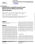 Cover page: Quantitative Lung Ultrasound Comet Measurement: Method and Initial Clinical Results