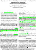 Cover page: Do people use social information to improve predictions about everyday events?
