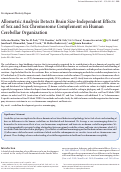 Cover page: Allometric Analysis Detects Brain Size-Independent Effects of Sex and Sex Chromosome Complement on Human Cerebellar Organization