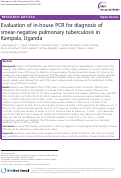 Cover page: Evaluation of in-house PCR for diagnosis of smear-negative pulmonary tuberculosis in Kampala, Uganda