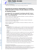 Cover page: Beyond the Ask and Advise: Implementation of a Computer Tablet Intervention to Enhance Provider Adherence to the 5As for Smoking Cessation