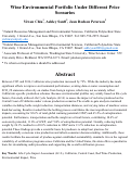 Cover page of Wine Environmental Portfolio Under Different Price Scenarios
