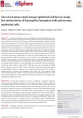 Cover page: Use of a human small airway epithelial cell line to study the interactions of Aspergillus fumigatus with pulmonary epithelial cells.