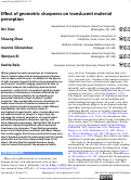 Cover page: Effect of geometric sharpness on translucent material perception