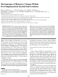 Cover page: Mechanisms of Behavior Change Within Peer-Implemented Alcohol Interventions.