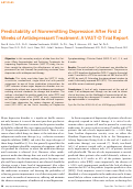 Cover page: Predictability of Nonremitting Depression After First 2 Weeks of Antidepressant Treatment: A VAST‐D Trial Report