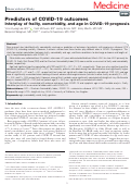 Cover page: Predictors of COVID-19 outcomes: Interplay of frailty, comorbidity, and age in COVID-19 prognosis.