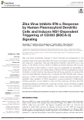 Cover page: Zika Virus Inhibits IFN-α Response by Human Plasmacytoid Dendritic Cells and Induces NS1-Dependent Triggering of CD303 (BDCA-2) Signaling.