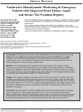 Cover page: Noninvasive Hemodynamic Monitoring in Emergency  Patients with Suspected Heart Failure, Sepsis  and Stroke: The Premium Registry