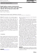 Cover page: Single hadron response measurement and calorimeter jet energy scale uncertainty with the ATLAS detector at the LHC