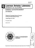 Cover page: Exploratory Technology Research Program for Electrochemical Energy Storage - Annual Report 1992