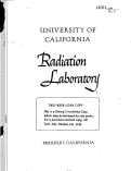 Cover page: Radiation Laboratory Magnet Regulations, Service and Operation