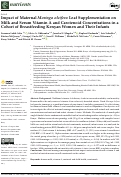 Cover page: Impact of Maternal Moringa oleifera Leaf Supplementation on Milk and Serum Vitamin A and Carotenoid Concentrations in a Cohort of Breastfeeding Kenyan Women and Their Infants