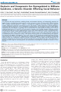 Cover page: Oxytocin and Vasopressin Are Dysregulated in Williams Syndrome, a Genetic Disorder Affecting Social Behavior