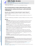 Cover page: Use of activity trackers to improve blood pressure in young people at risk for cardiovascular disease: a pilot randomized controlled trial.