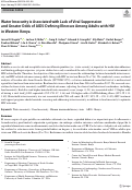 Cover page: Water Insecurity is Associated with Lack of Viral Suppression and Greater Odds of AIDS-Defining Illnesses Among Adults with HIV in Western Kenya