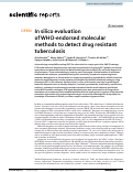 Cover page: In silico evaluation of WHO-endorsed molecular methods to detect drug resistant tuberculosis