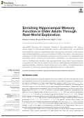 Cover page: Enriching Hippocampal Memory Function in Older Adults Through Real-World Exploration