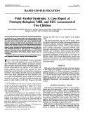 Cover page: Fetal Alcohol Syndrome: A Case Report of Neuropsychological, MRI, and EEG Assessment of Two Children