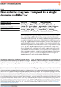 Cover page: Non-volatile magnon transport in a single domain multiferroic.