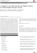 Cover page: Variability in Cancer Risk and Outcomes Within US Latinos by National Origin and Genetic Ancestry.