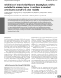 Cover page: Inhibition of endothelial histone deacetylase 2 shifts endothelial-mesenchymal transitions in cerebral arteriovenous malformation models.