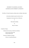 Cover page: The effects of teacher perceptions and expectations on student achievement